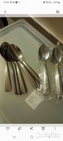 Ложки столовые, Ножи, Салфетницы нержавейка