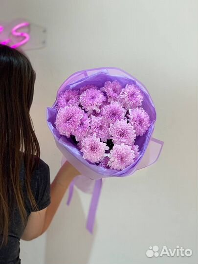 Цветы хризантемы кустовые доставка Flowers124