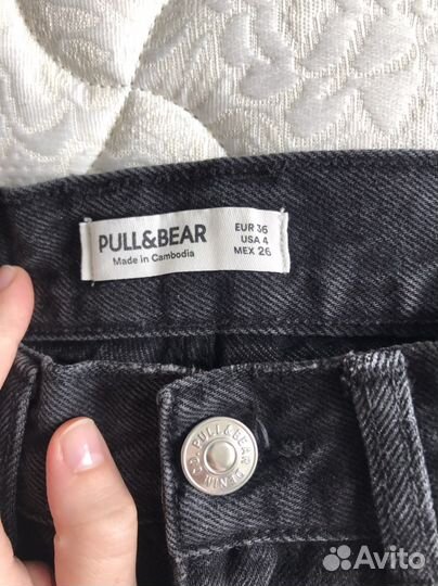 Джинсы черные pull and bear 36