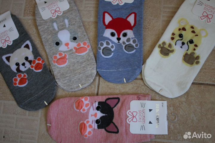 Ми-мишные носочки со зверьками. Подрост/жен. 33-38