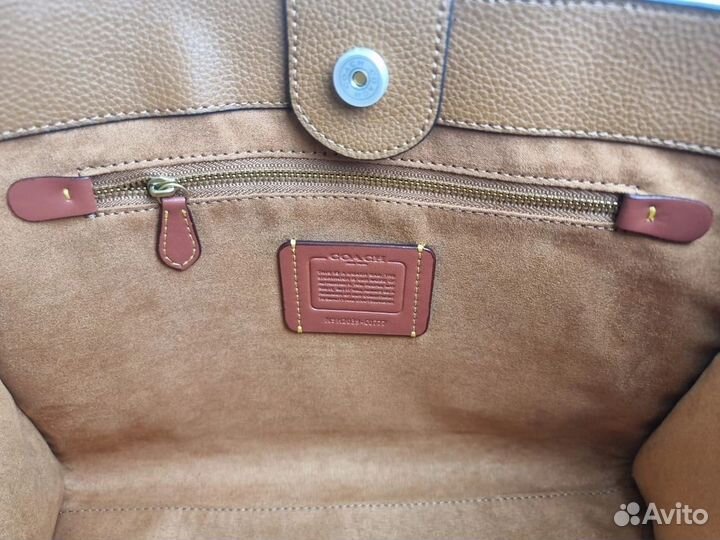 Сумка coach tote field натуральная кожа