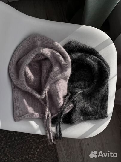 Капор капюшон вязаный из пуха норки