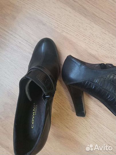 Кожаные ботильоны