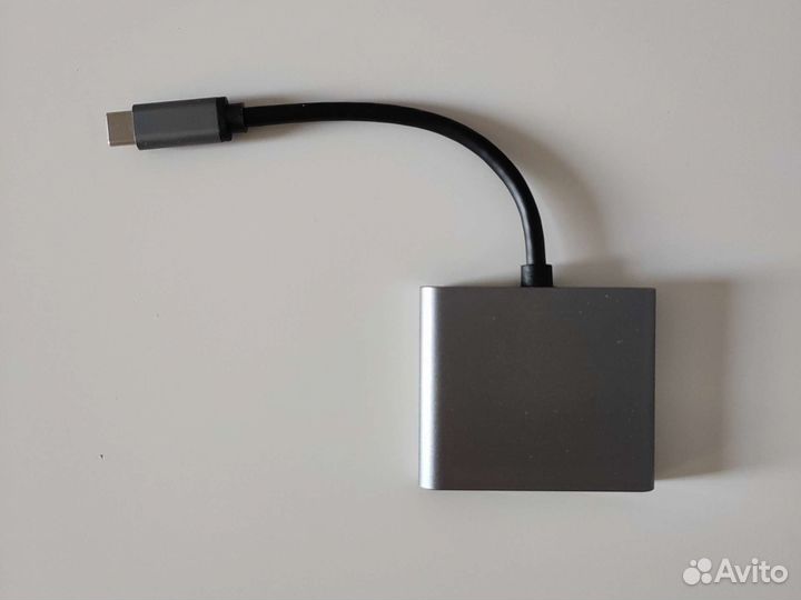 Адаптер USB-C type 2*hdmi 4k
