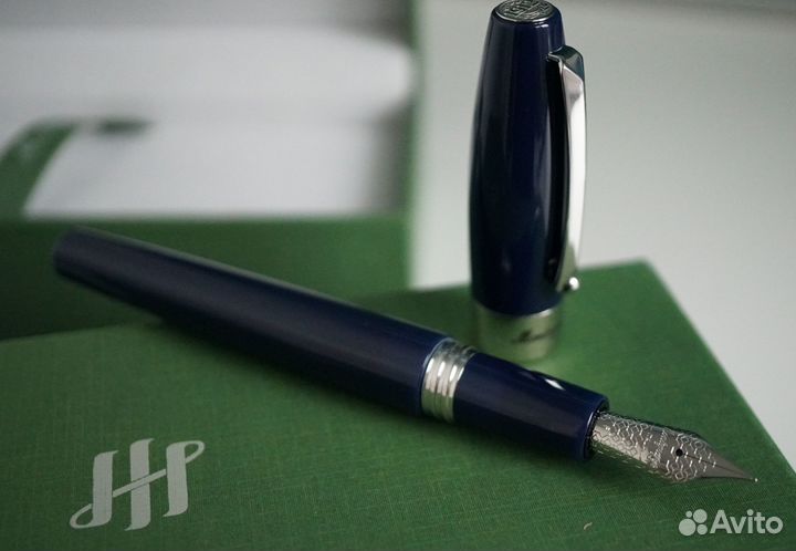 Montegrappa тонкое перо палладиевое покрытие синяя