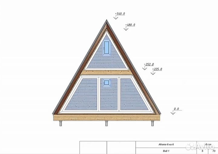 Проект дома A-frame 6x6