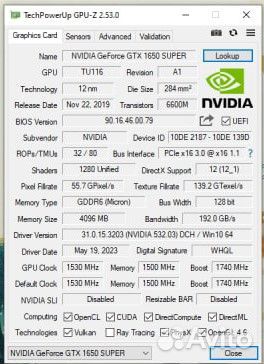 KFA2 GeForce GTX 1650 super OC 4GB