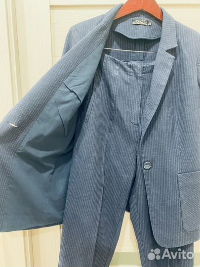 Брючный льняной костюм женский 42 44 летний