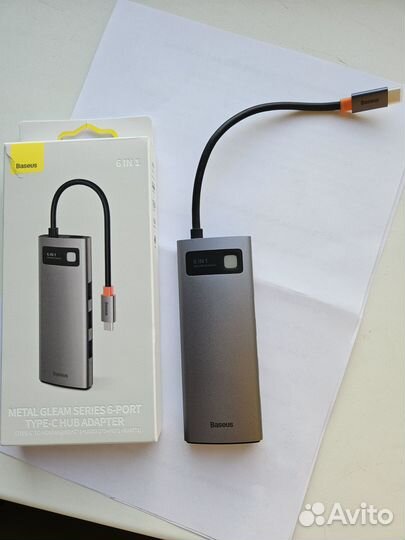 Хаб разветвитель Baseus 6 в 1 Type-C Hub BS-OH100