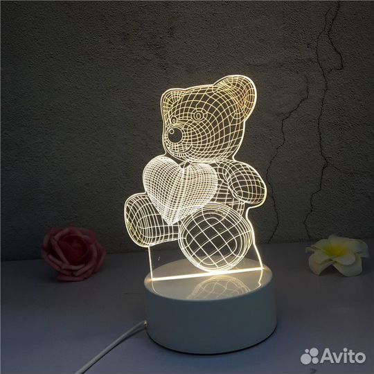 3D светильник из оргстекла