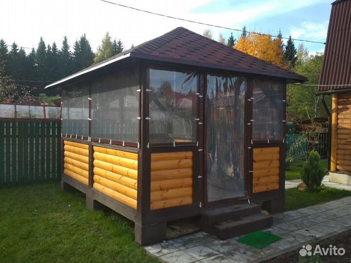 Мягкие окна для беседки в Белоусово