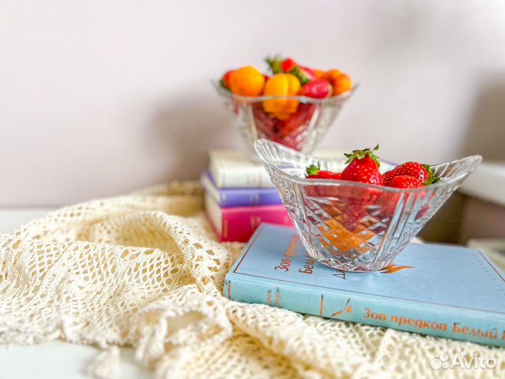 Хрустальные вазы пиалы СССР винтаж 2 шт