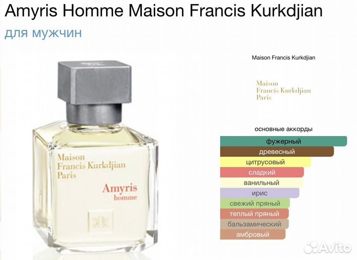 Духи мужские Maison Francis Kurkdjian Amyris Homme