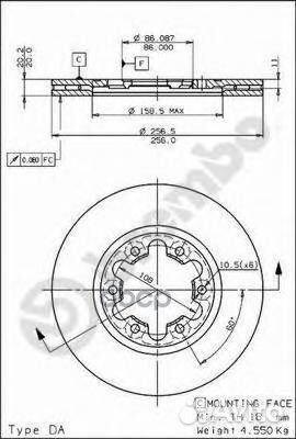 Диск тормозной передний 09.5957.10 09595710 Brembo