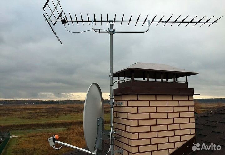 Триколор, Телекарта, нтв+, установка ремонт антенн