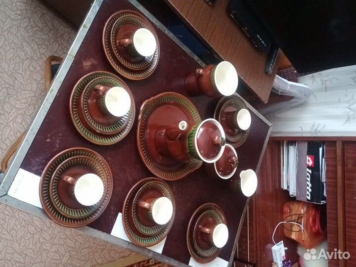 Сервиз кофейный глина производитель Прибалтика