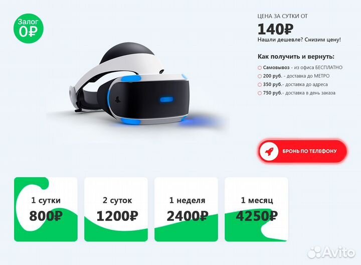 Аренда PS4 VR Шлем+ контроллеры