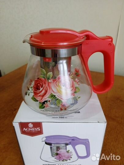 Чайник заварочный стеклянный новый