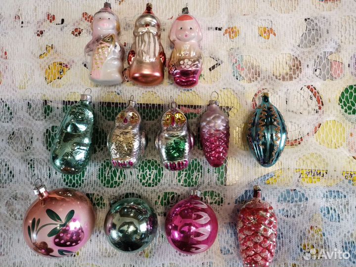 Ёлочные игрушки СССР стекло