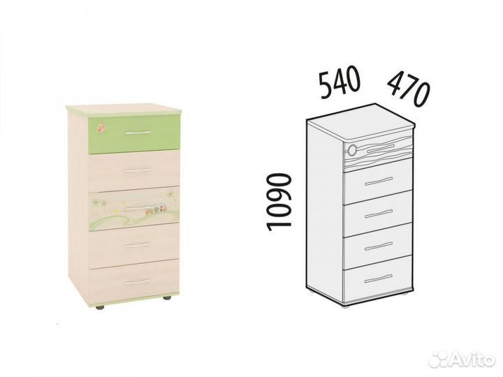 Комод от фабрики DaVita. Коллекция Акварель