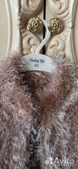 Тёплый вязанный костюм ручной работы 104-110см