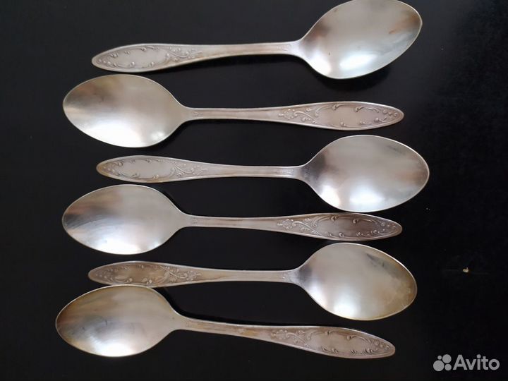 Мельхёоровый набор СССР, 6 вилок и 12 ложек