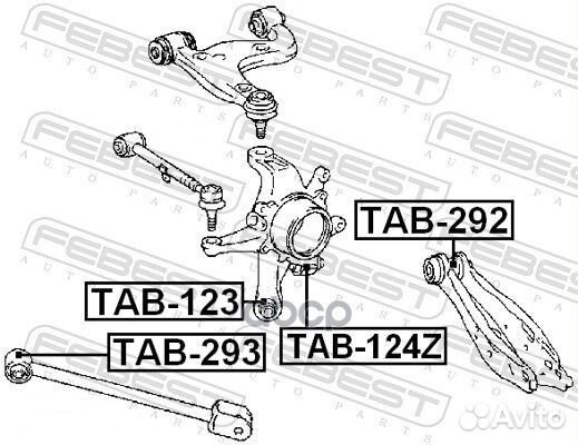 TAB-123 сайлентблок задней цапфы crown TAB-123