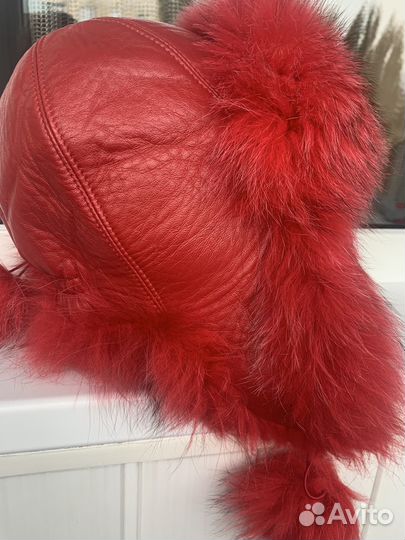 Шапка ушанка женская натуральный мех из песца