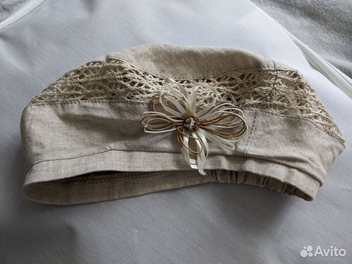 Панама-берет лён