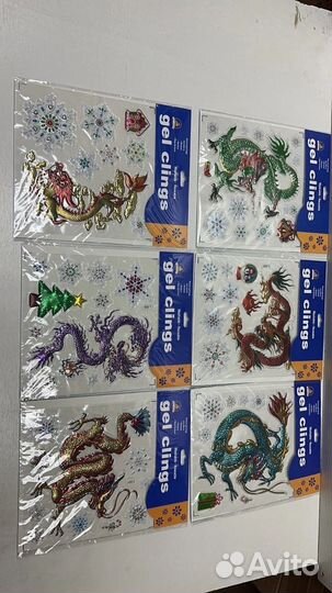 Новогодние наклейки на окна