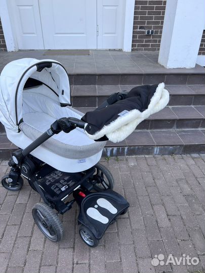 Коляска эко кожа 2 в 1 teutonia + большой комплект