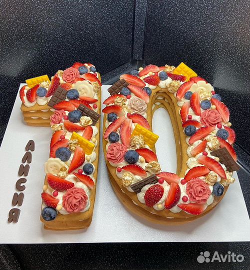 Торт Цифра, Сердце, звезда, елочка, круг