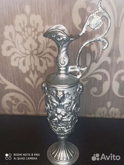 Декантер для вина, винтаж, олово