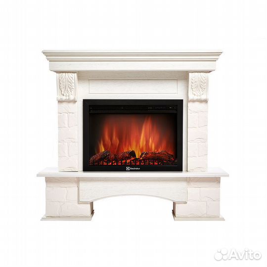 Портал Firelight Forte 25S камень белый, шпон белё