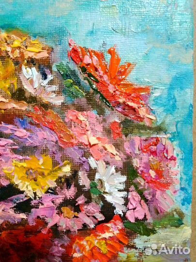 Картина маслом букет цветов