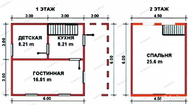 Каркасный дачный дом 8х6м с мансардой и террасой