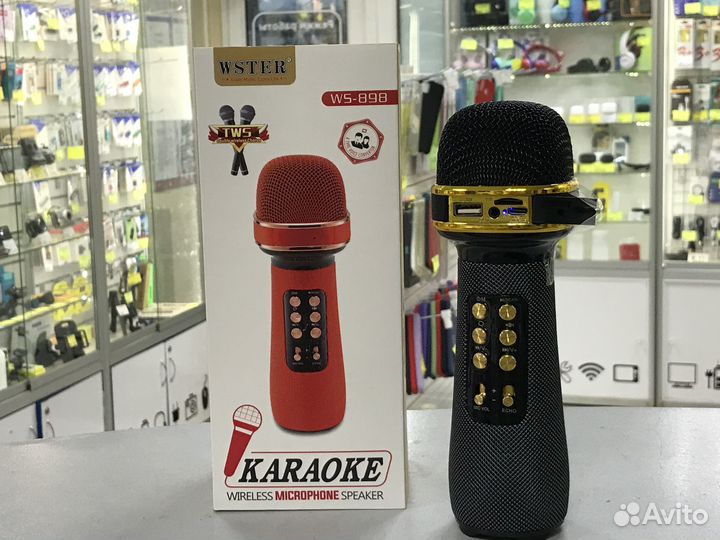 Колонка-микрофон Wster WS-898 Черный