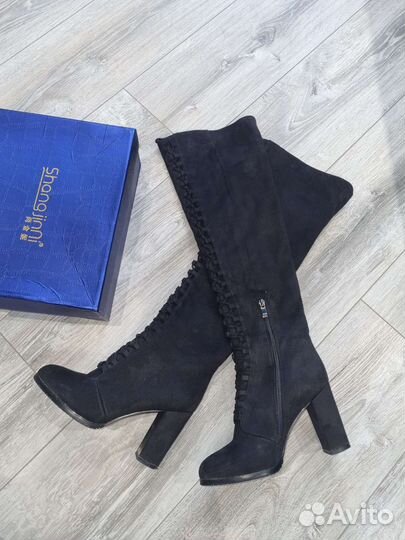 Сапоги женские замшевые зимние 36