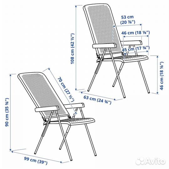 Комплект Регулируемые стулья (2шт) - IKEA torparö