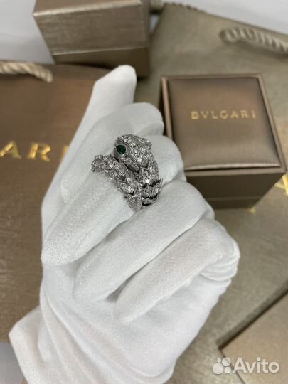 Кольцо bvlgari serpenti золотое с бриллиантами