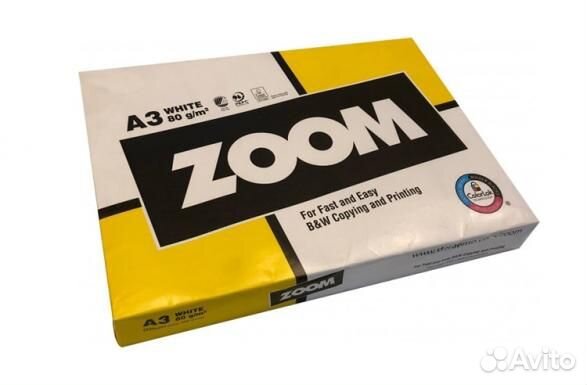 Бумага Zoom A3 белая, 80 г/м.кв