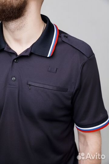 Футболка поло мвд Полиции с триколором нового обра