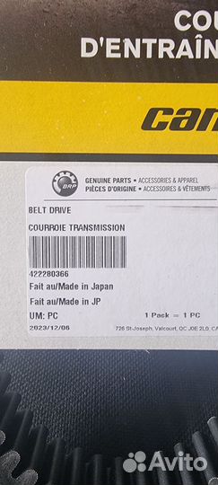Ремень вариатора BRP 422280366
