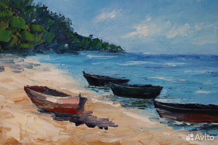 Картина маслом морской пейзаж