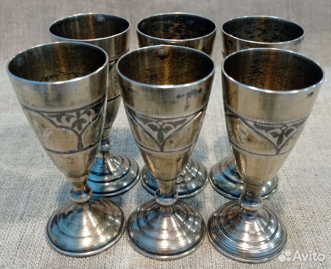 Русское серебро: рюмки, ложки. 875 и 916