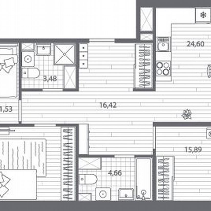 3-к. квартира, 96,8 м², 9/13 эт.