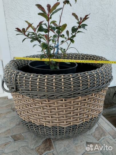 Кашпо из искусственного ротанга 60 литров