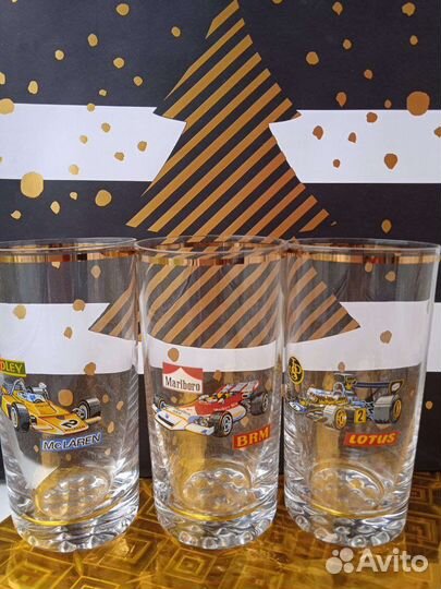 Стакан ретро с рисунком машины