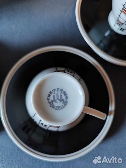 Винтажный кофейный сервиз гдр freiberger porzellan