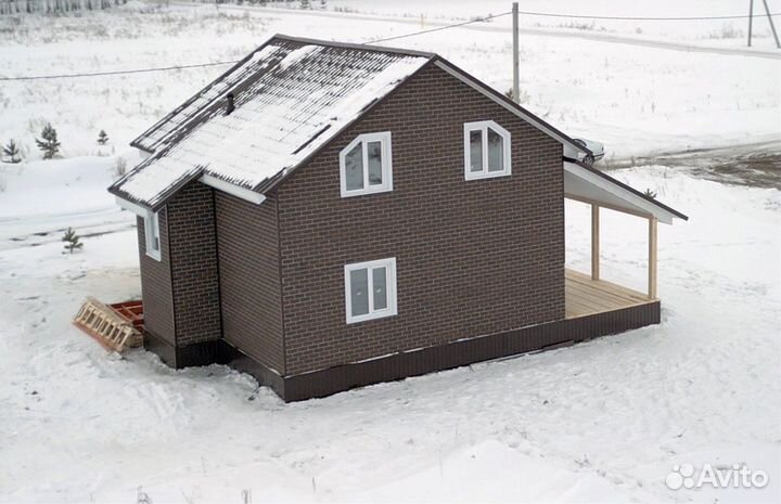 Каркасный дом 121 кв.м фасад под ключ 405-41